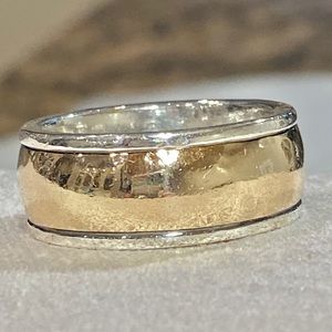James Avery Sterling Silver Band 14K Yellow Gold